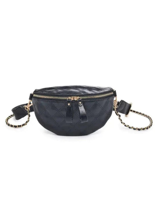 Urban Expression Lachlan Quilted Black Belt Bag 23970