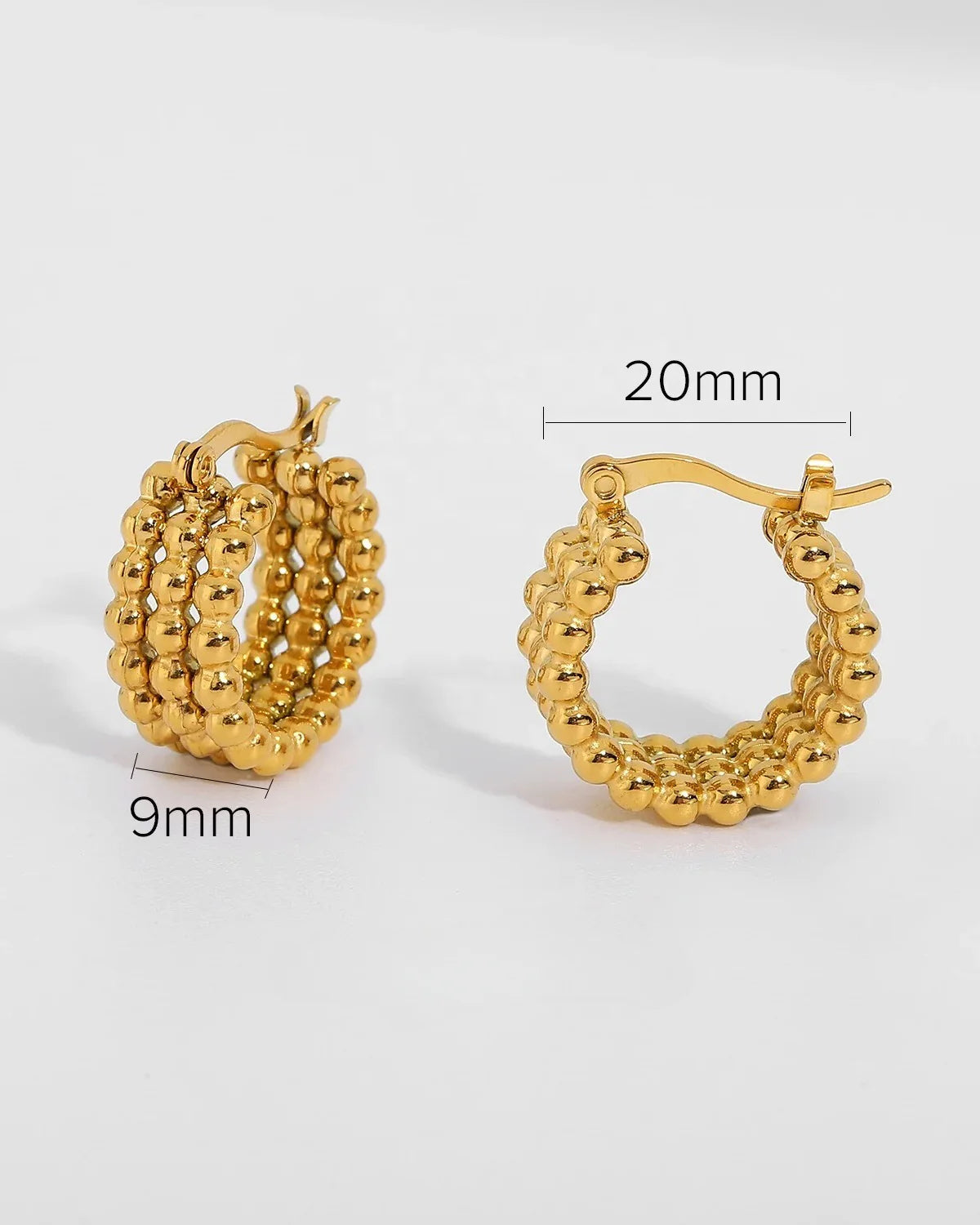 Identity Boutik Gold Bead Huggies Earrings