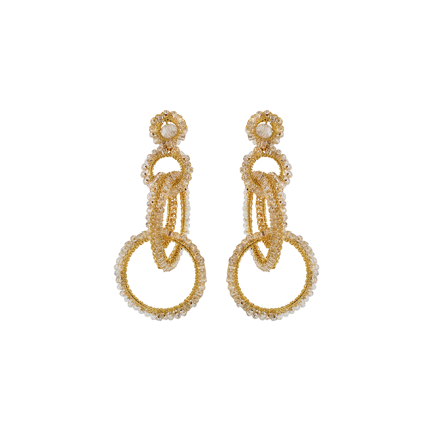 Lavish Earrings Grace Clear and Gold