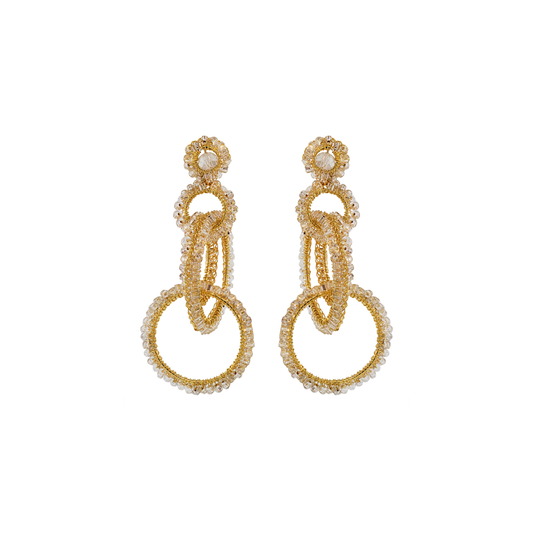 Lavish Earrings Grace Clear and Gold