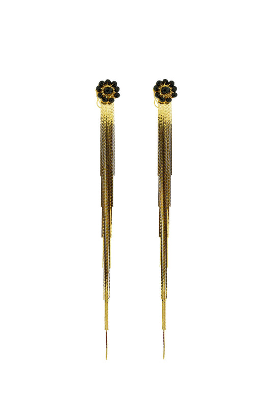 Lavish Earrings Black and Gold