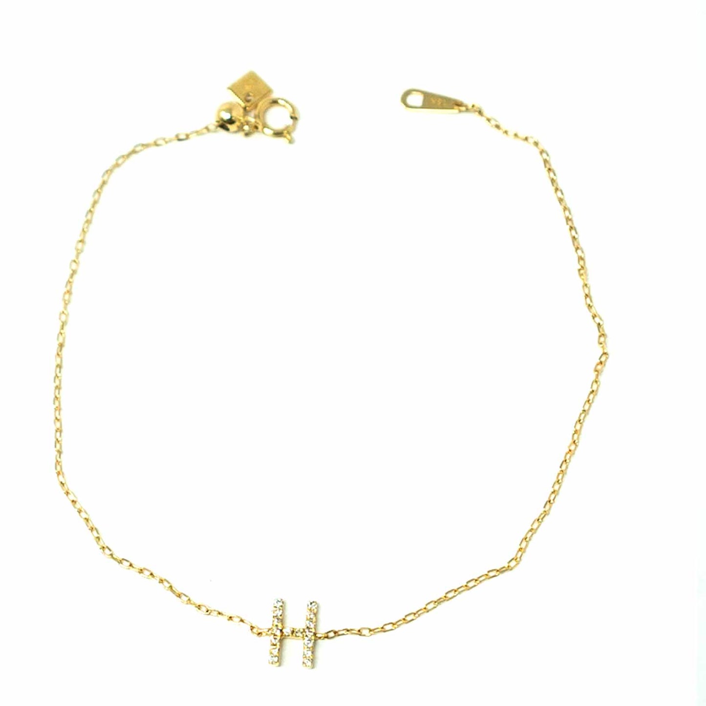 18K Yellow Gold Initial Diamond Bracelet