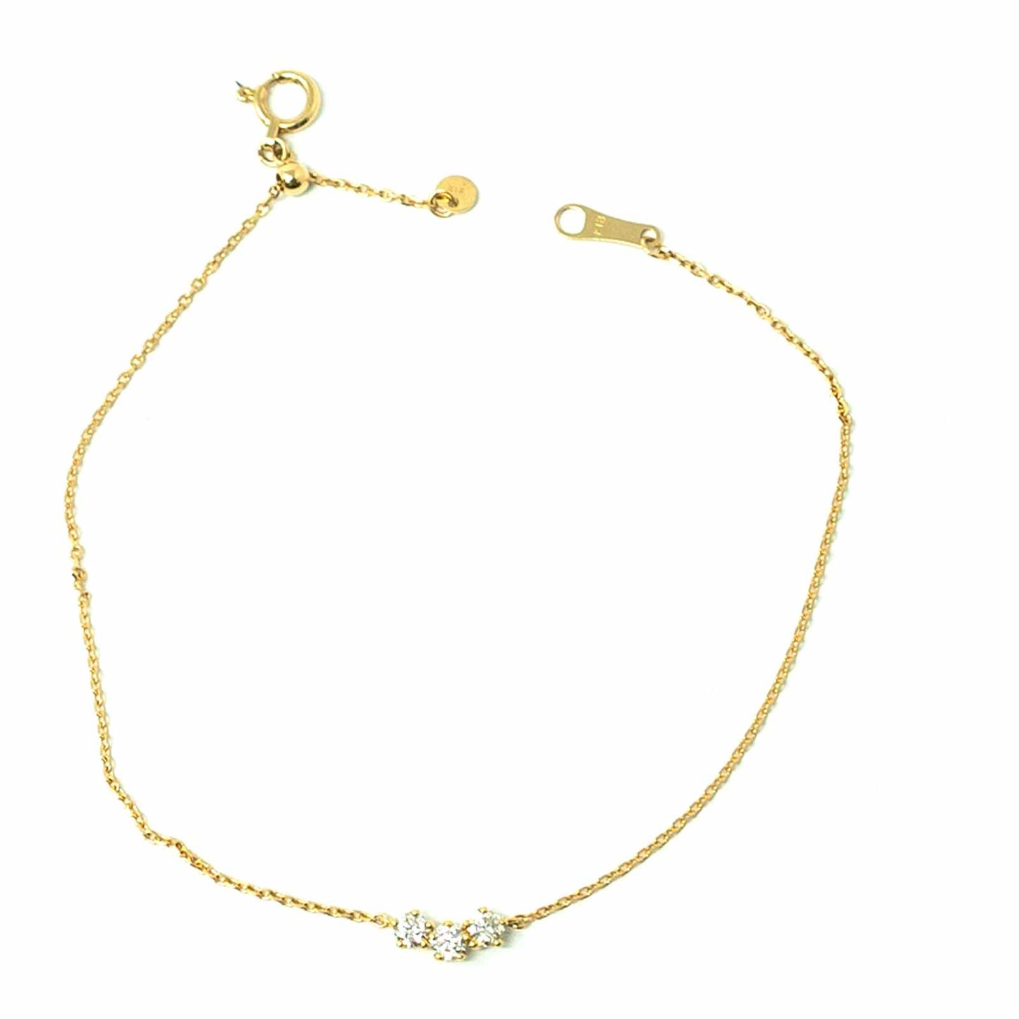 18K Yellow Gold Three's Company Diamond Bracelet