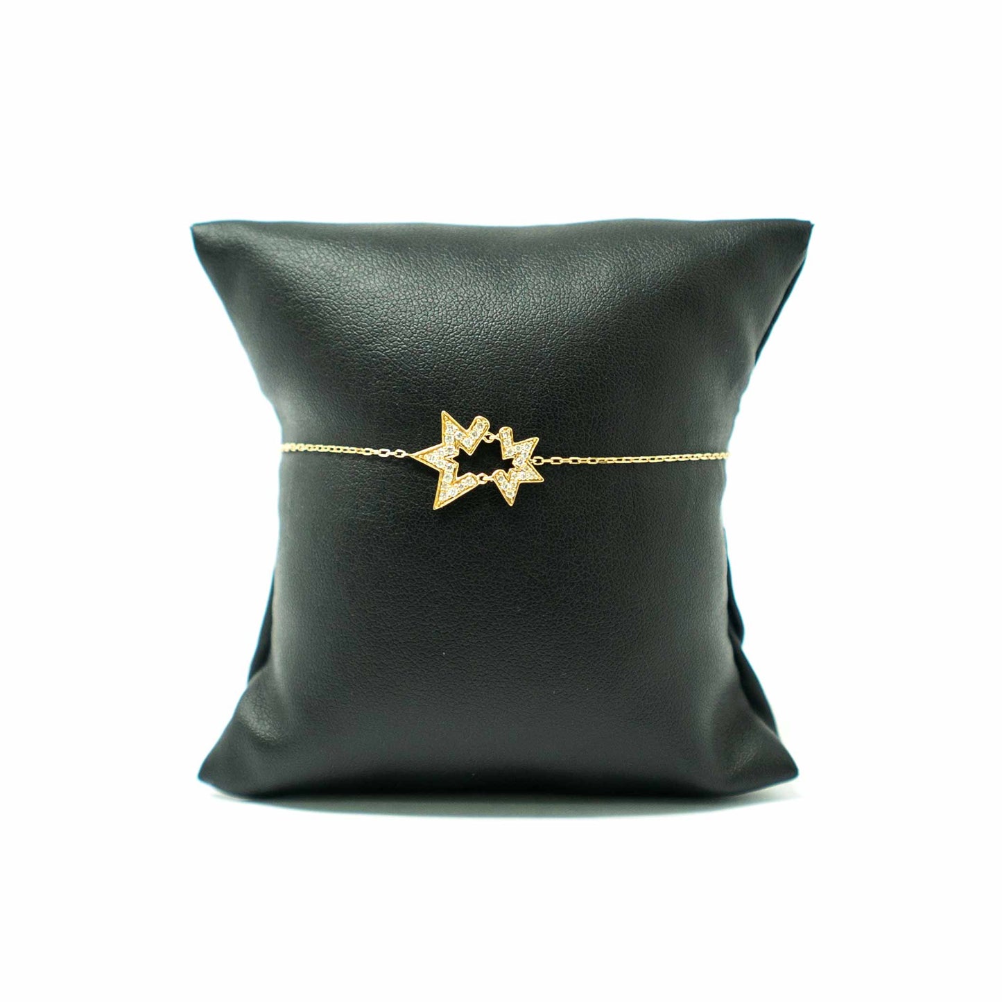 18K Yellow Gold Diamond Double Star Bracelet