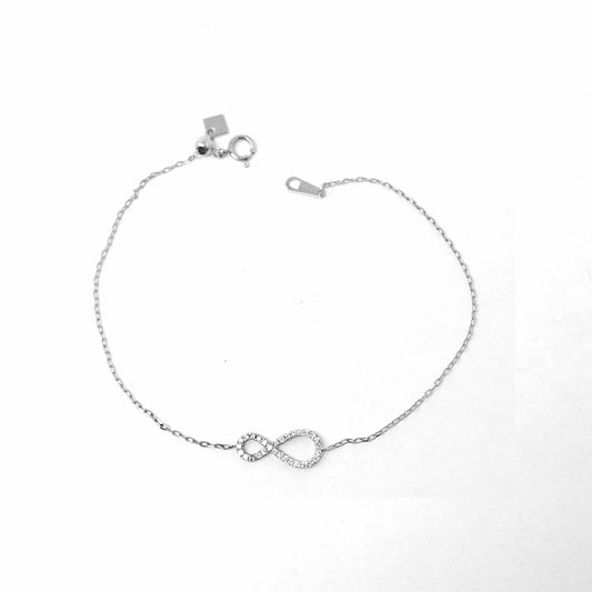 18K White Gold Infinity Diamond Bracelet