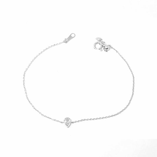 18K White Gold Petal Diamond Bracelet