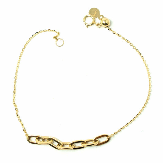 14K Yellow Gold Oval Link Bracelet