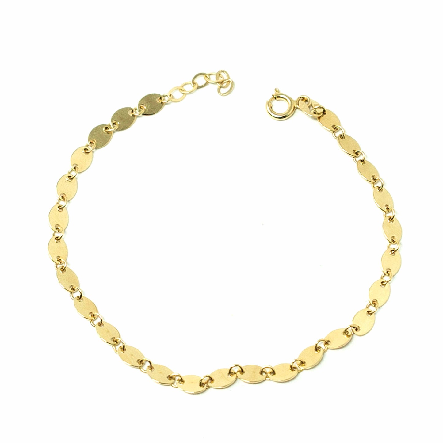 14K Yellow Gold Oval Link Bracelet