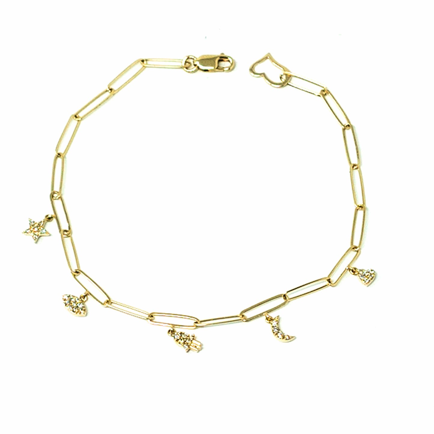 14K Yellow Gold Lucky Charms Bracelet