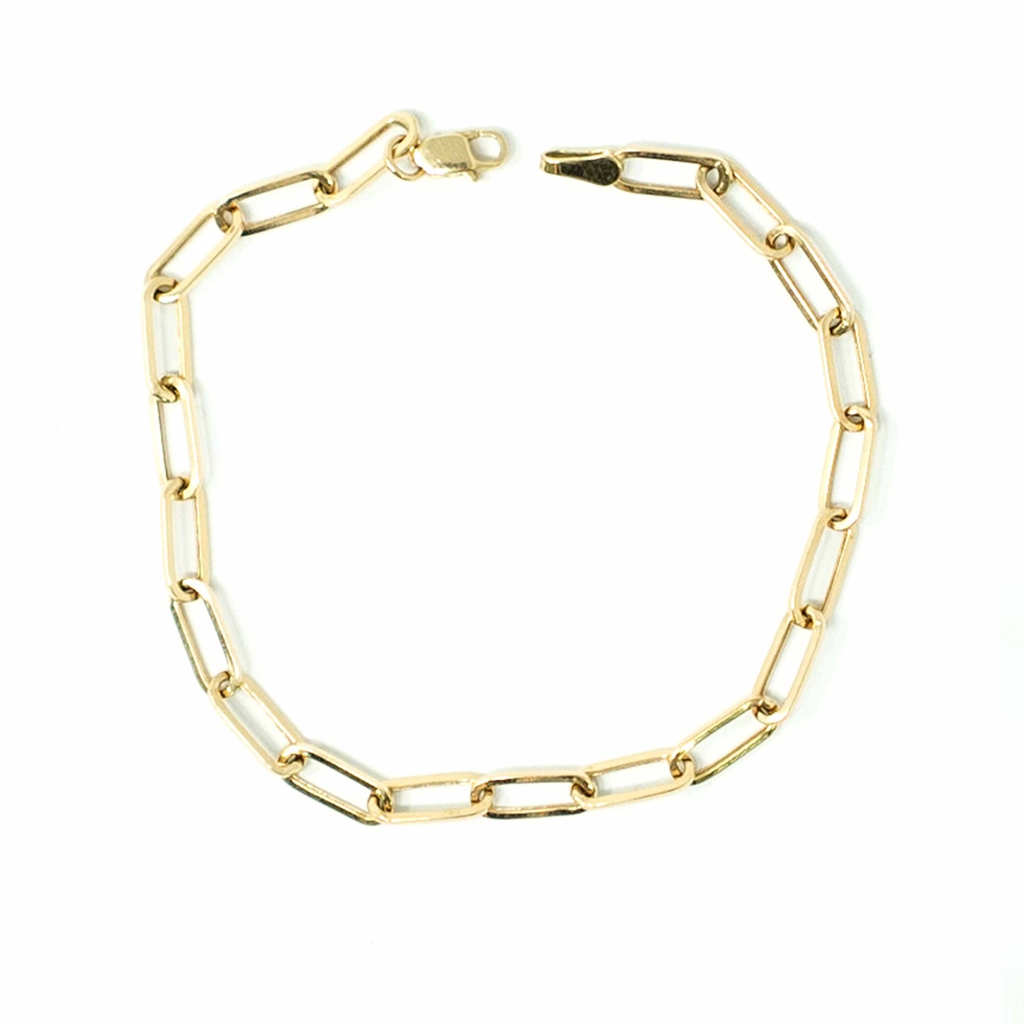 14K Yellow Gold Paperclip Bracelet