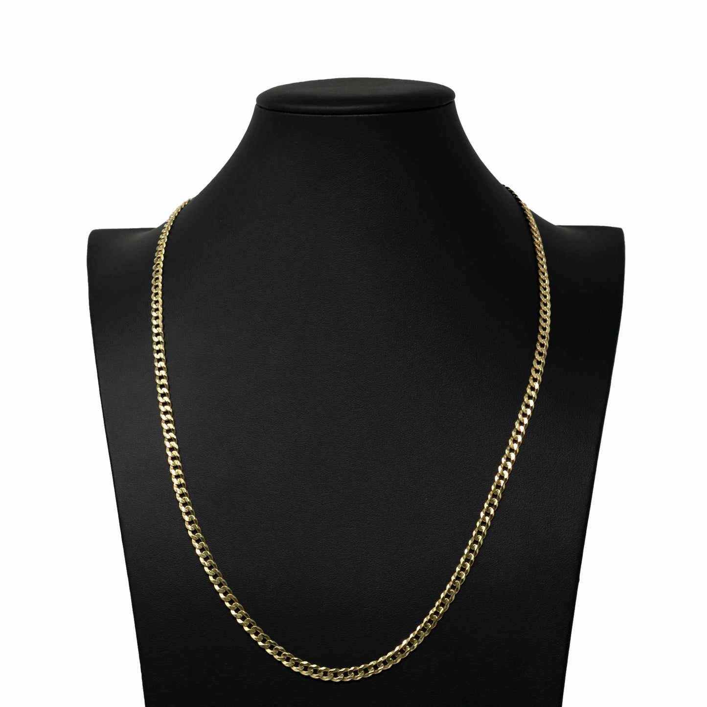 14K Yellow Gold Flat Cuban Link Man Chain