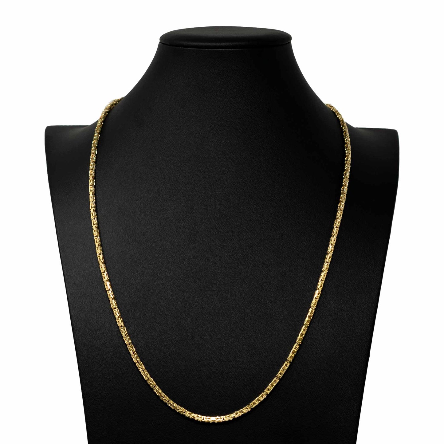 14K Yellow Gold Byzantine Fancy Link Chain