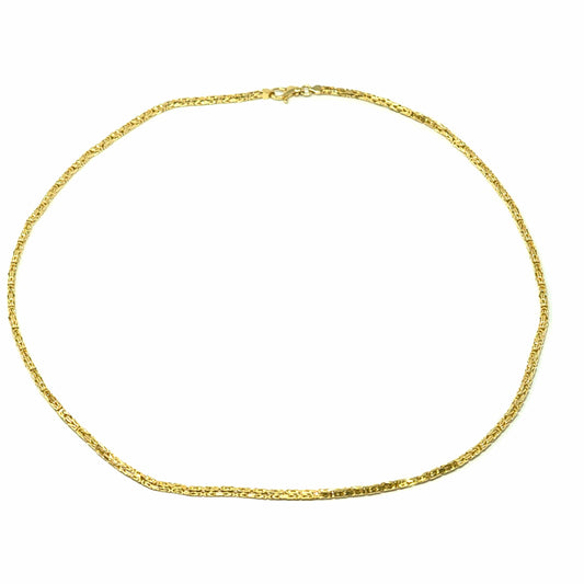 14K Yellow Gold Byzantine Fancy Link Chain