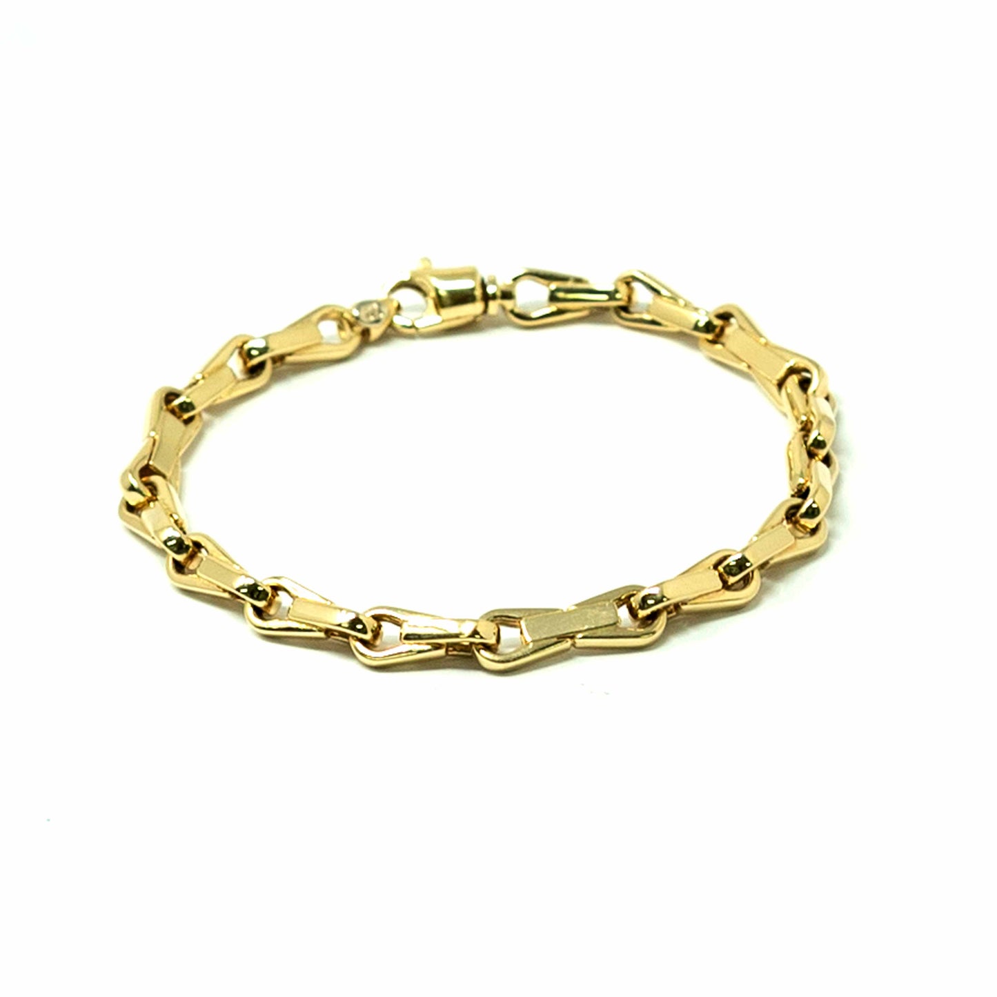 14K Yellow Gold Fancy Link Man Bracelet