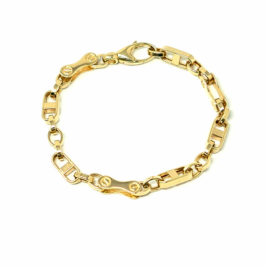 14K Yellow Gold Cartier Like Fancy Link Bracelet