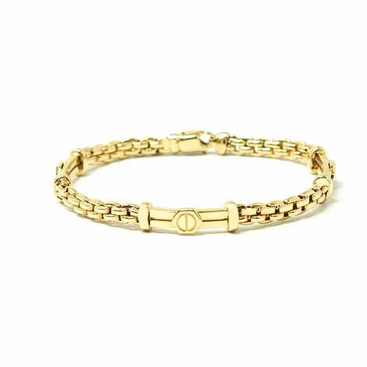 14K Yellow Gold Fancy Braided Link Bracelet