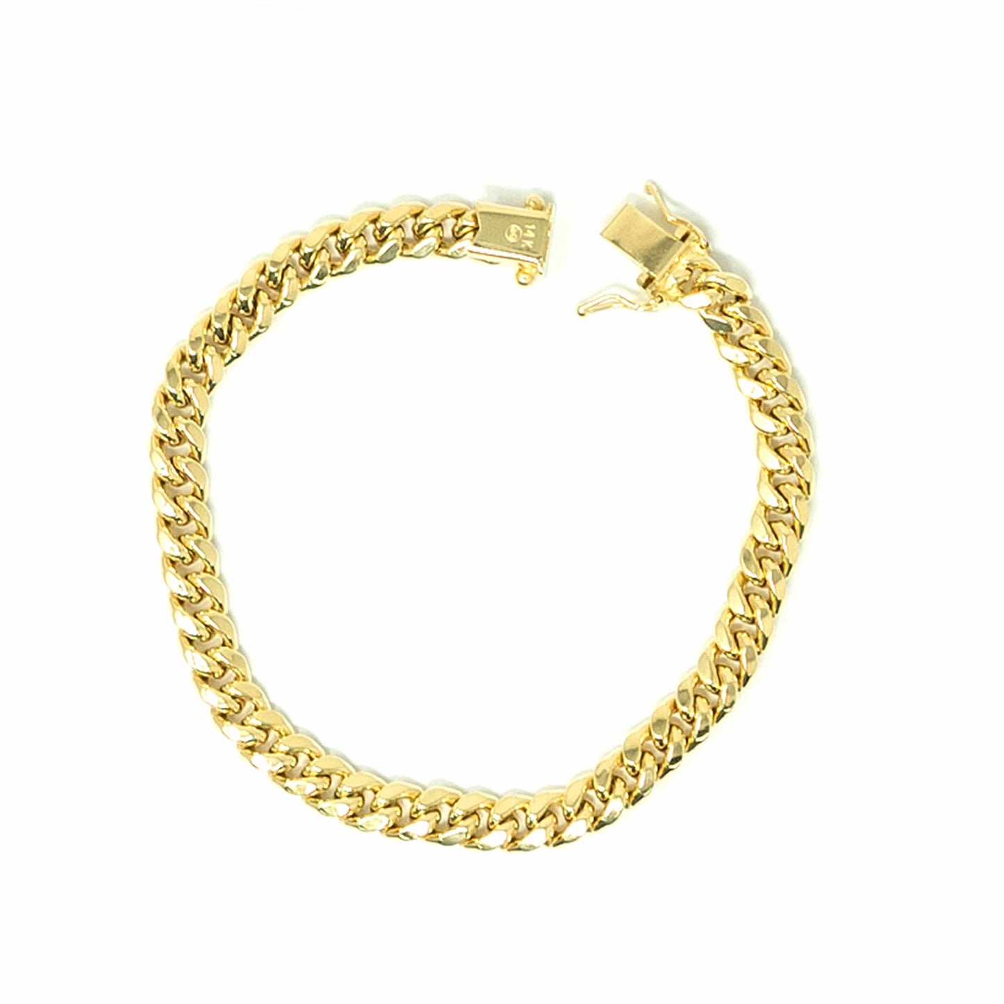 14K Yellow Gold Cuban Link Man Bracelet