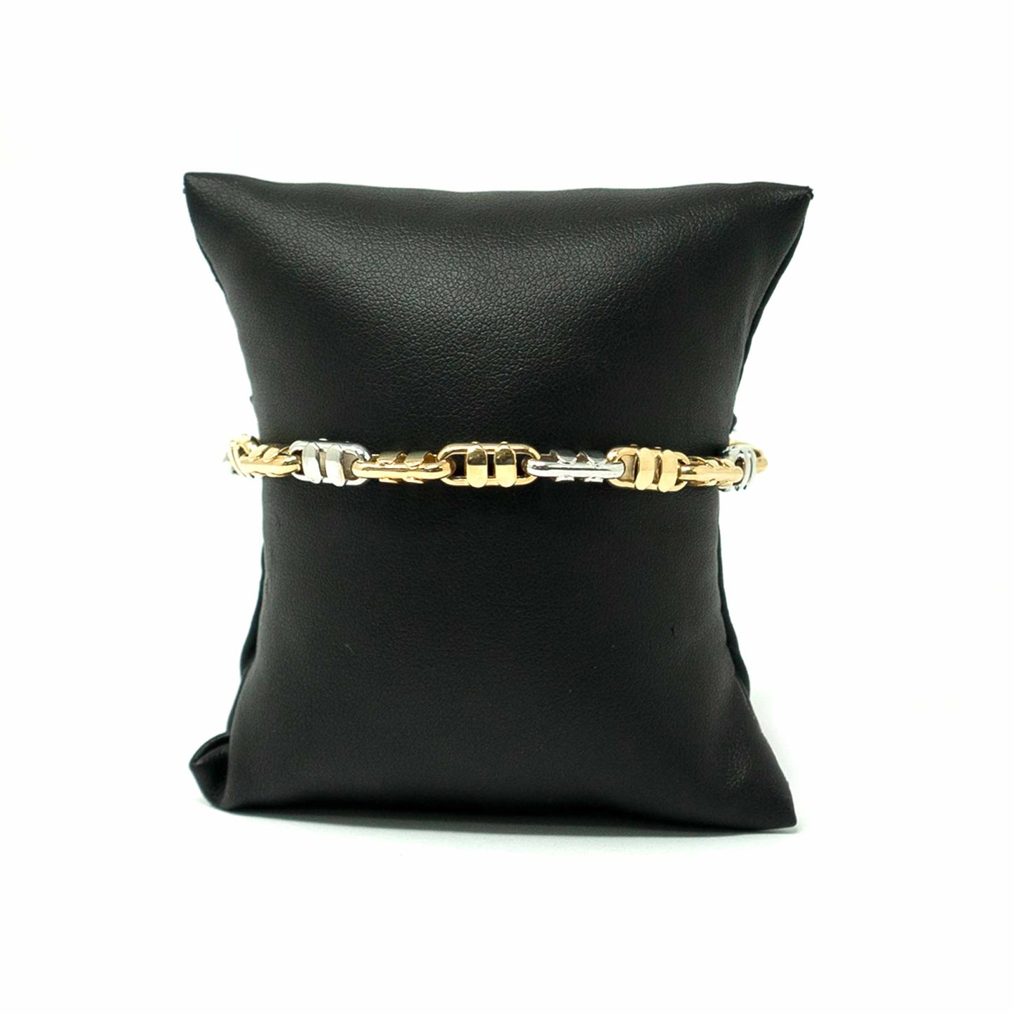 14K Two Tone Fancy Link Bracelet