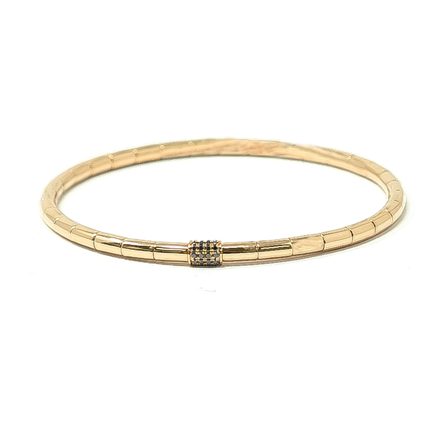 18K Rose Gold Fancy Link Black Diamond Bracelet