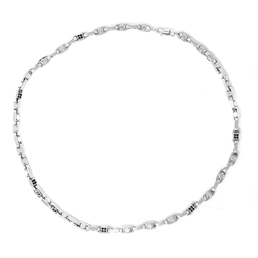 14K White Gold Mariner Link Necklace