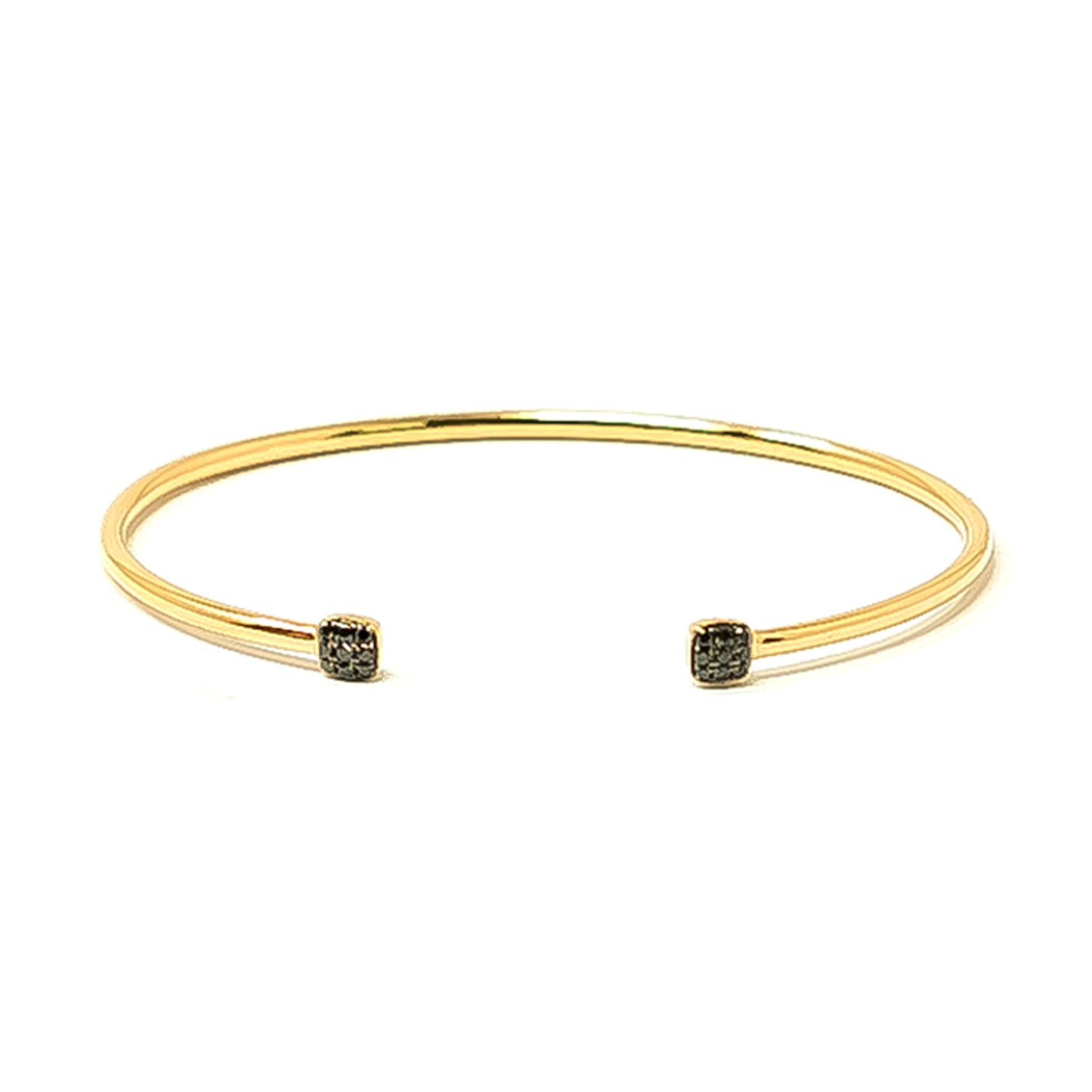 18K Yellow Gold Black Diamond Man Bangle