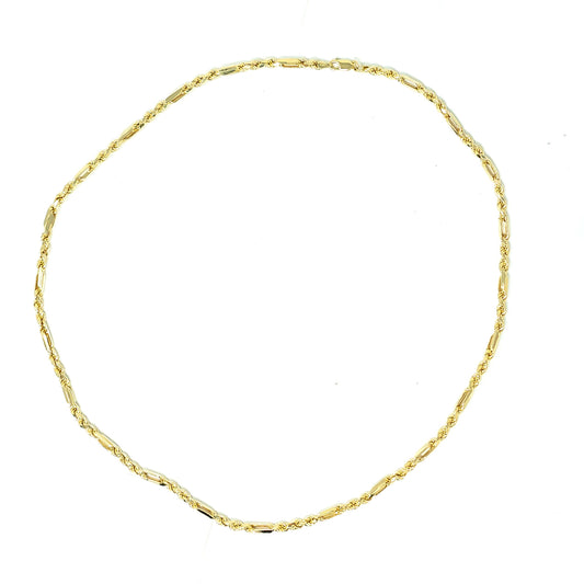 14K Yellow Gold Fancy Link Chain