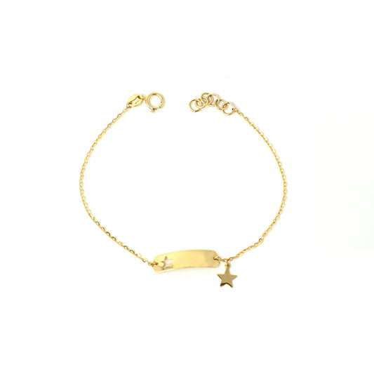 14K Yellow Gold Star ID Child Bracelet