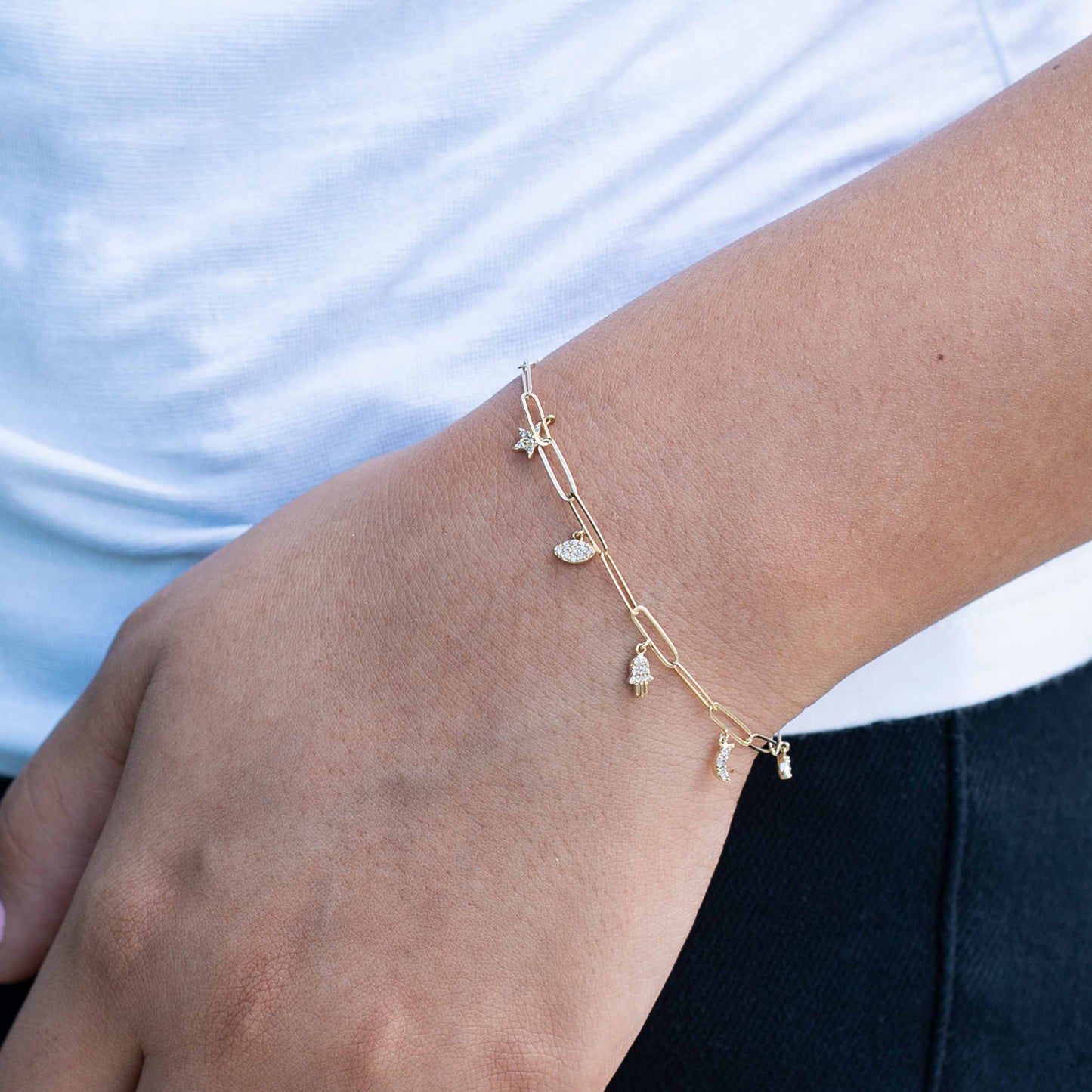 14K Yellow Gold Lucky Charms Bracelet