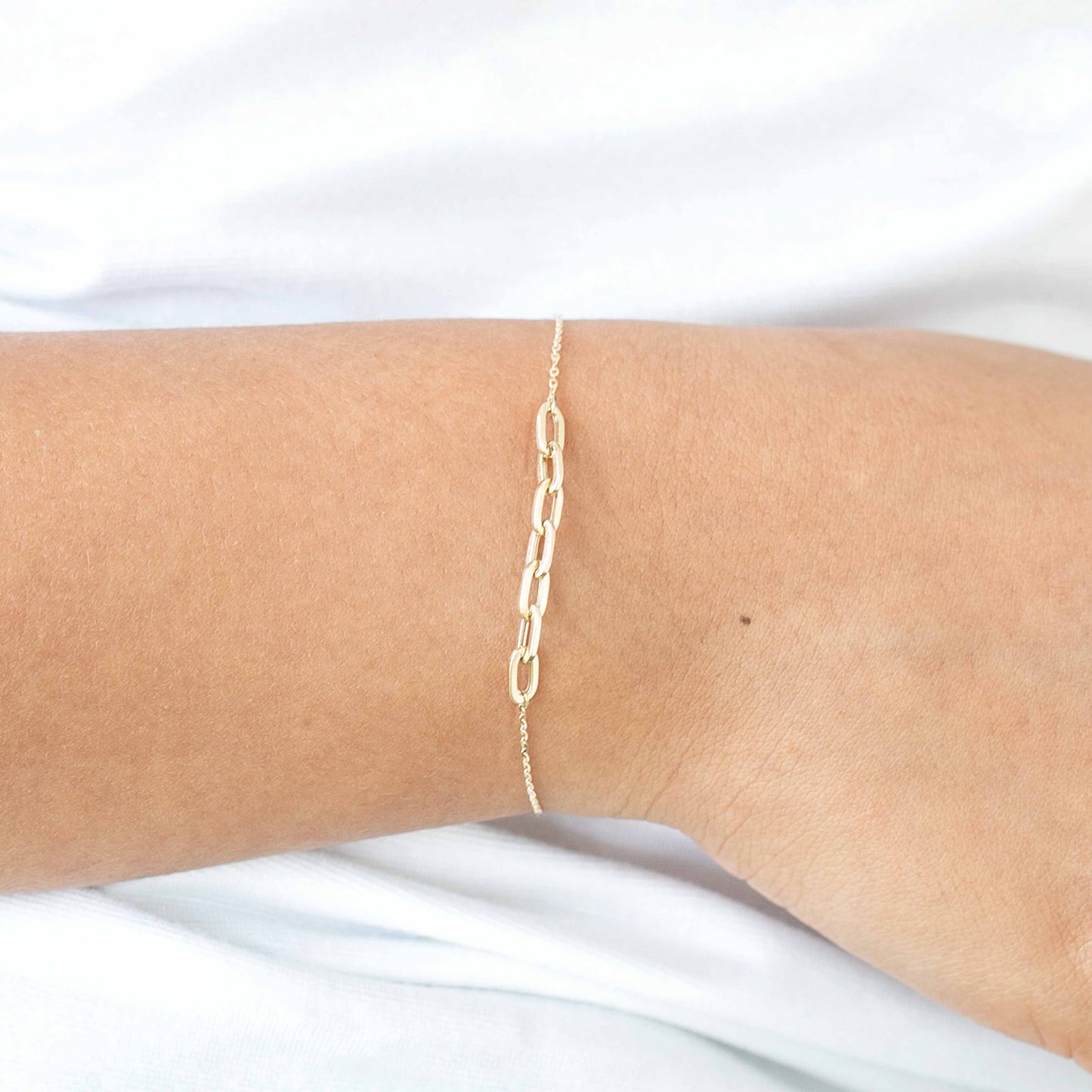 14K Yellow Gold Oval Link Bracelet