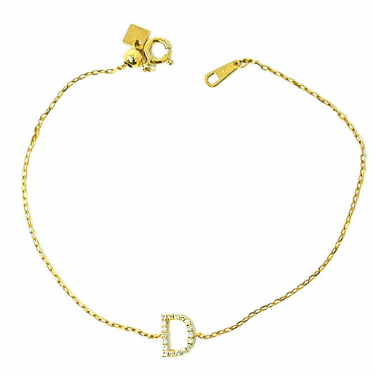 18K Yellow Gold Initial Diamond Bracelet