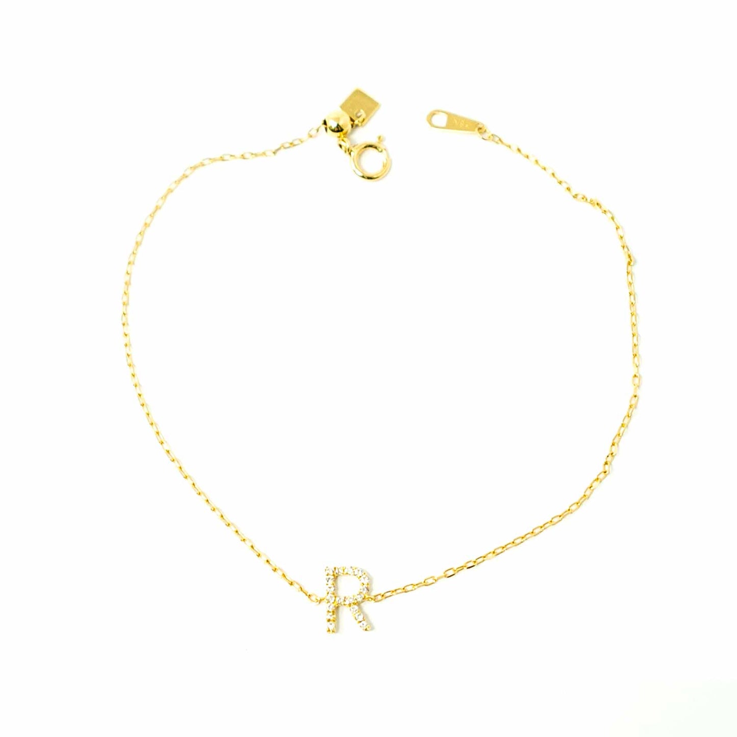 18K Yellow Gold Initial Diamond Bracelet