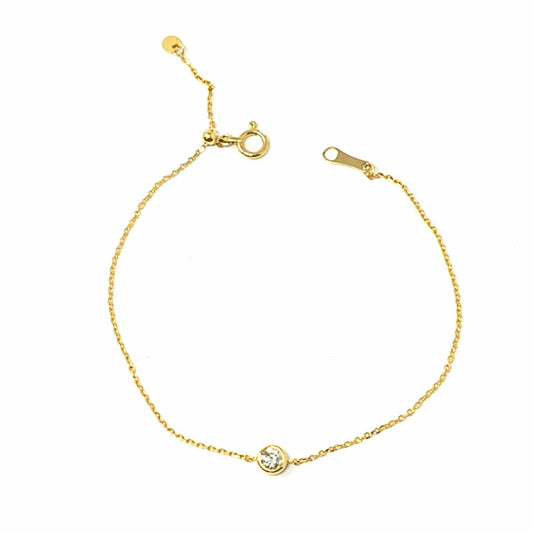 18K Yellow Gold Diamond Dot Bracelet