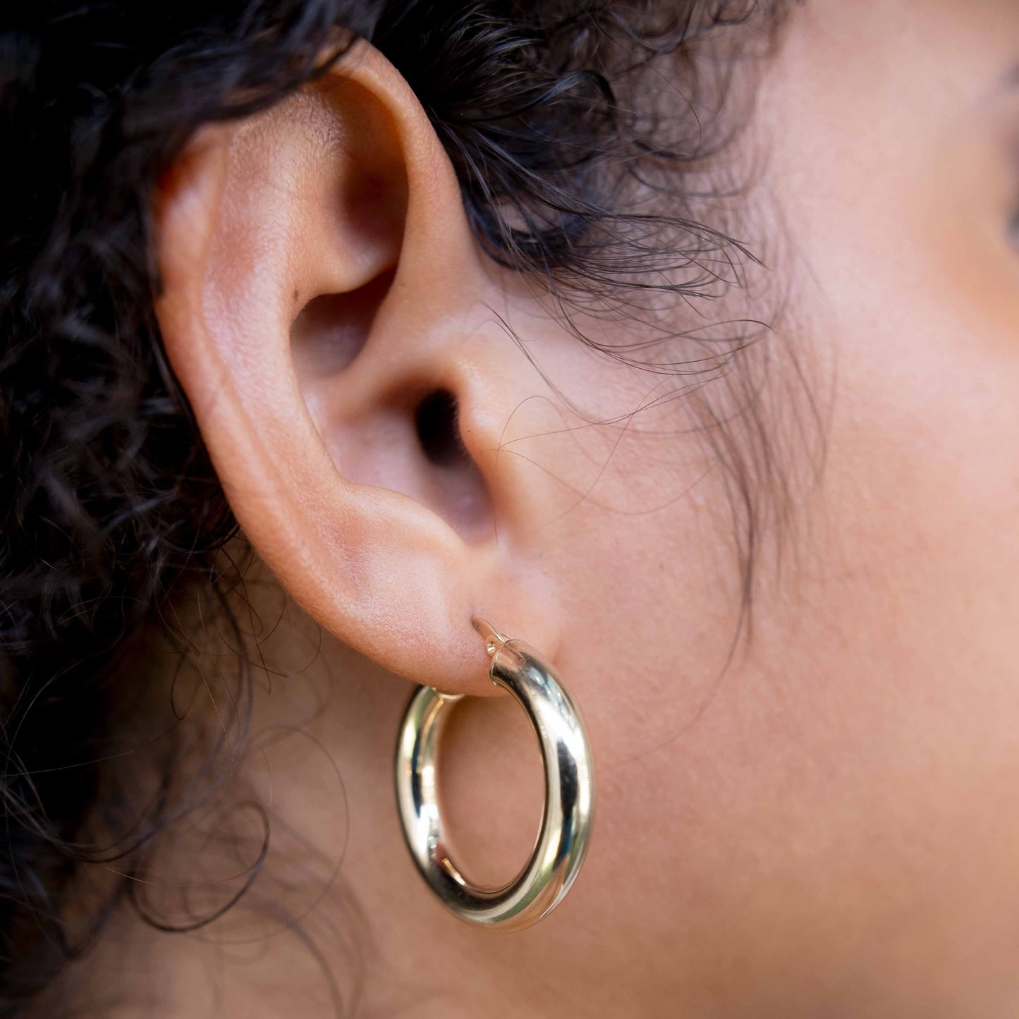 14K Yellow Gold Hoop Earrings