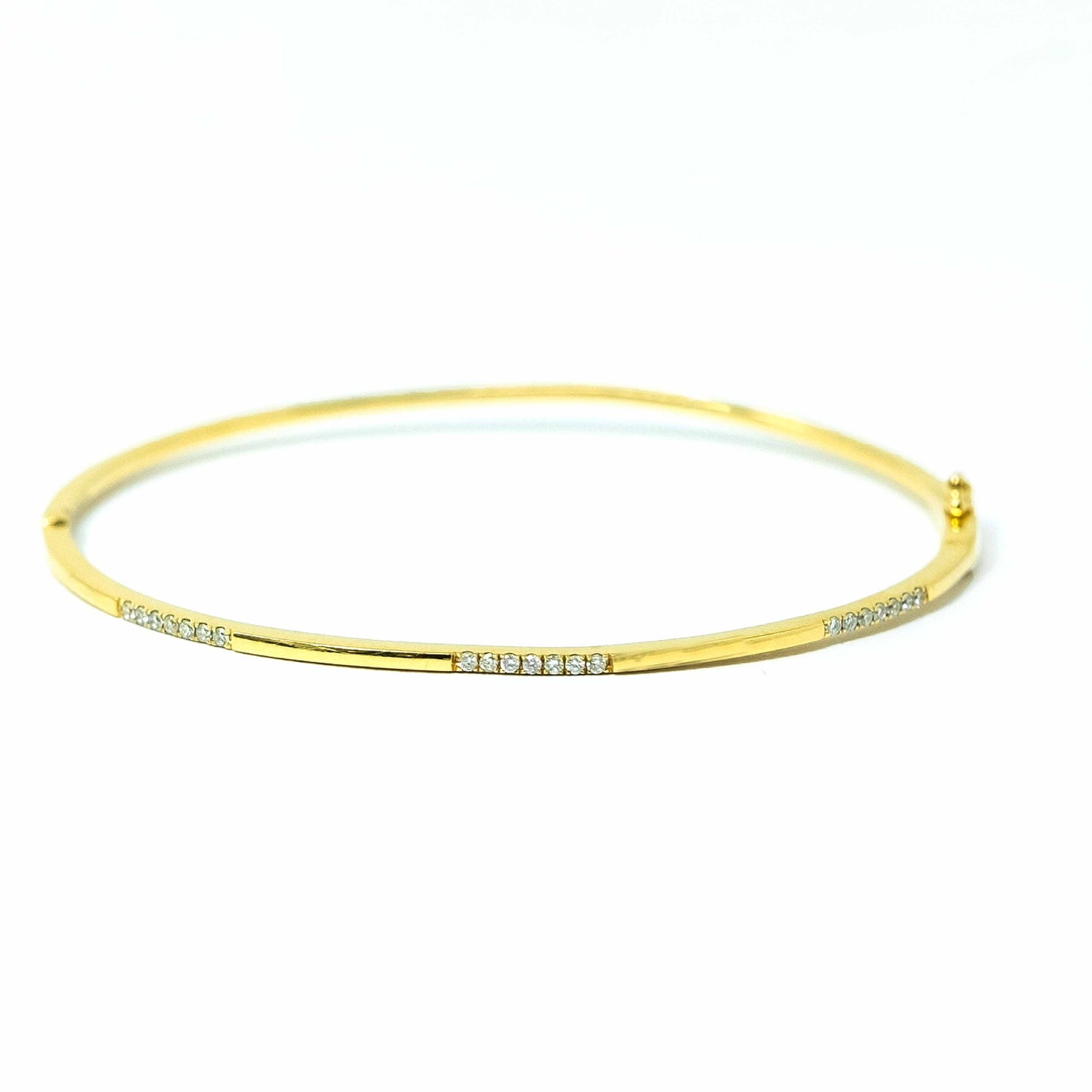 18k Yellow Gold and Diamond Bangle