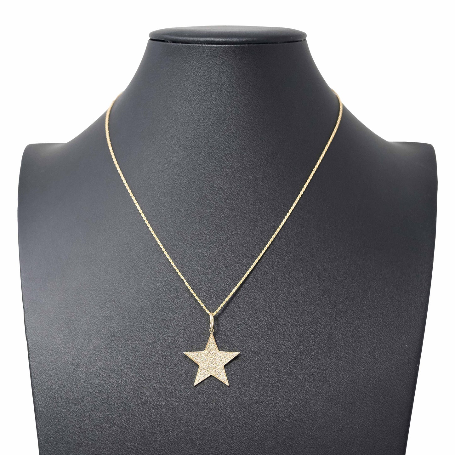 14K Yellow Gold Diamond Star Pendant