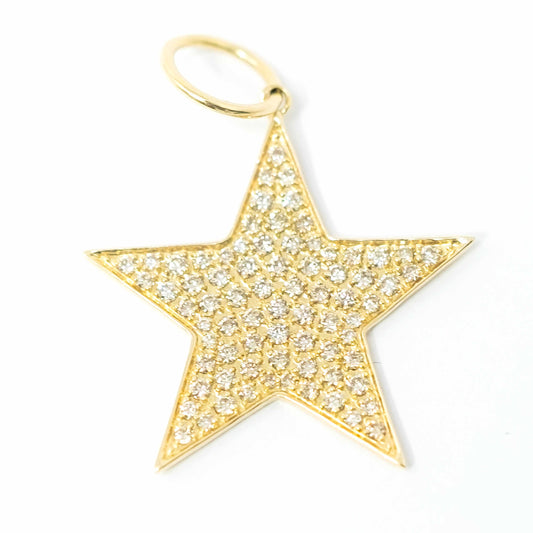 14K Yellow Gold Diamond Star Pendant