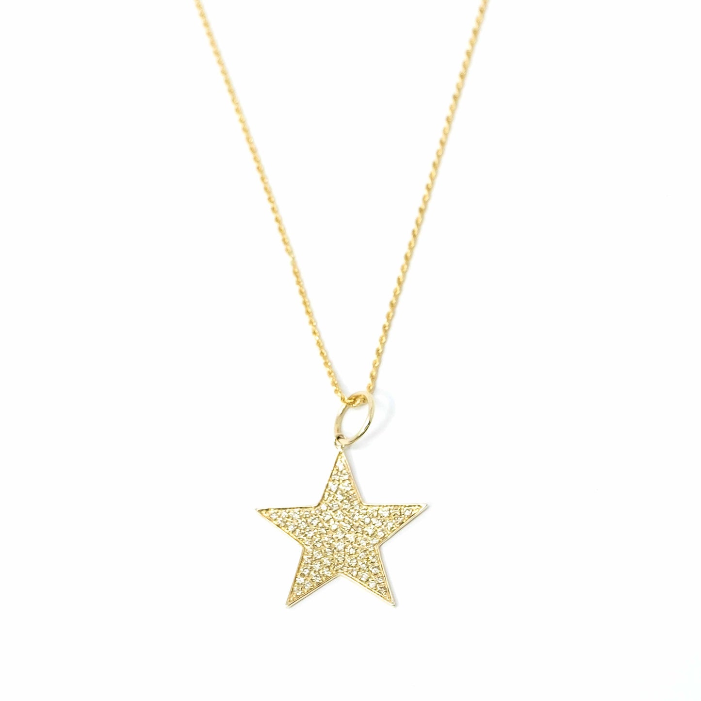 14K Yellow Gold Diamond Star Pendant