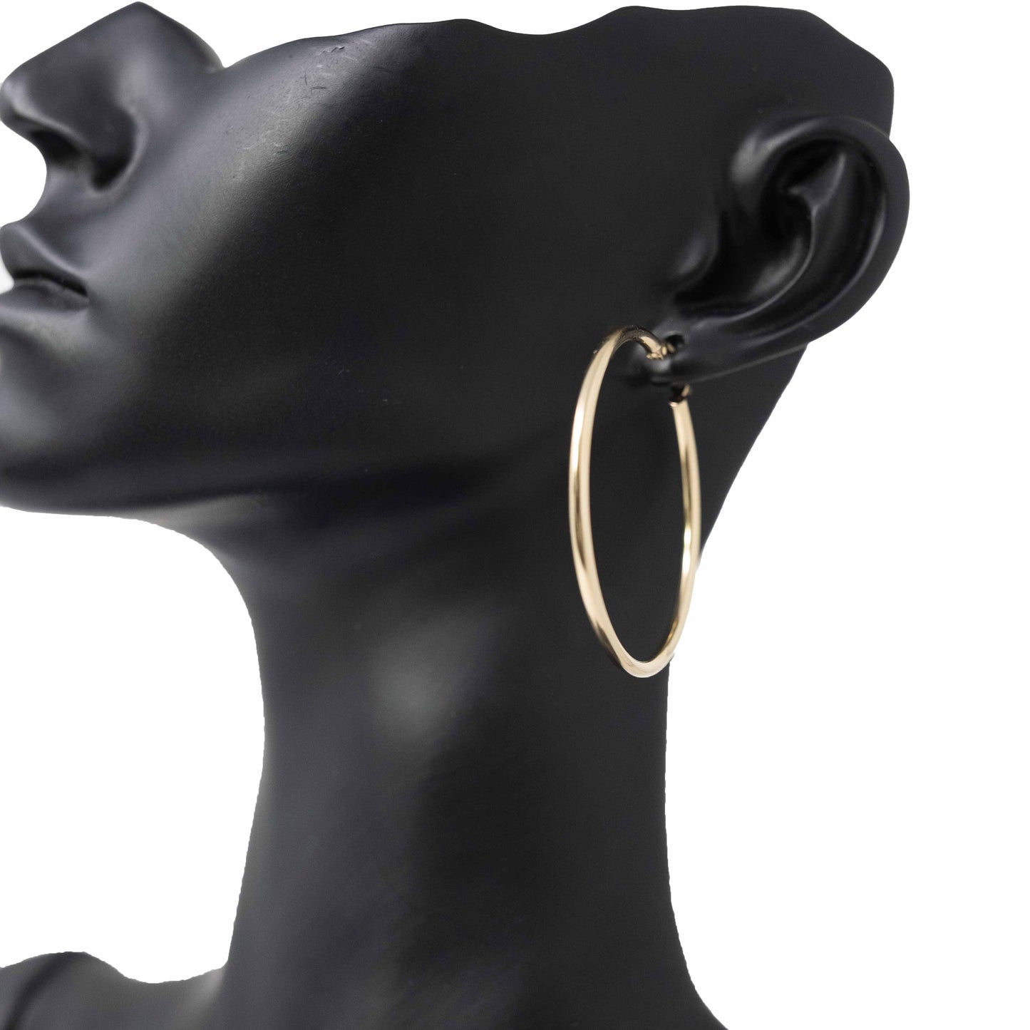 14K Yellow Gold Simple Hoop Earrings