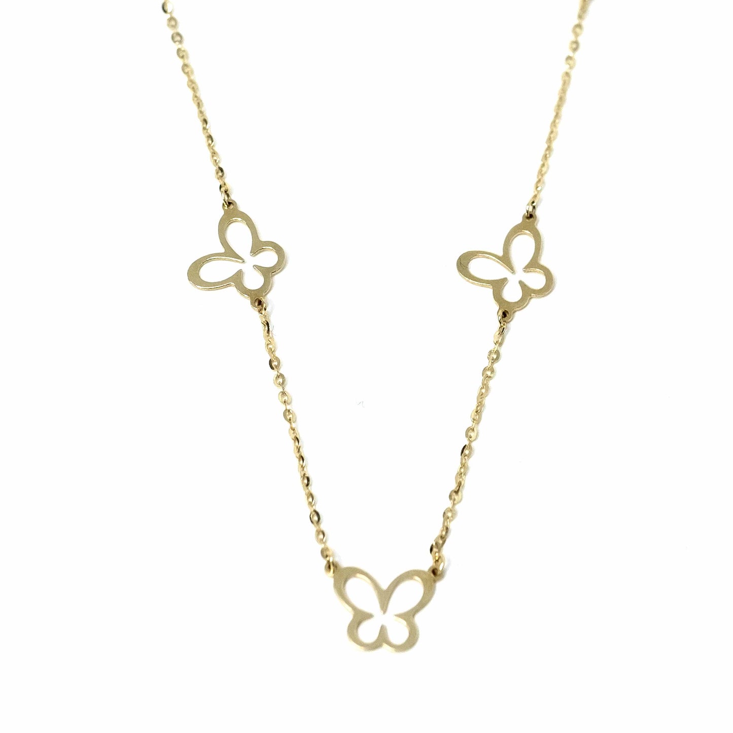 14K Yellow Gold Butterfly Breeze Necklace