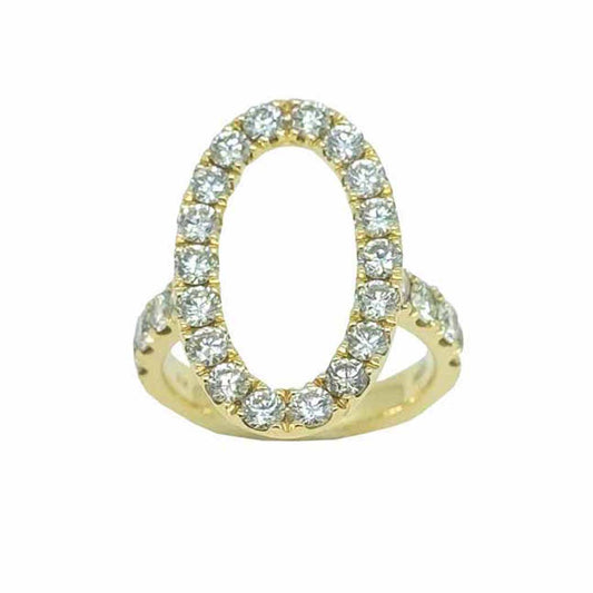 18k Yellow Gold Eternity Oval Diamond Ring