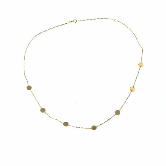 14K Yellow Gold 7 Circles Necklace