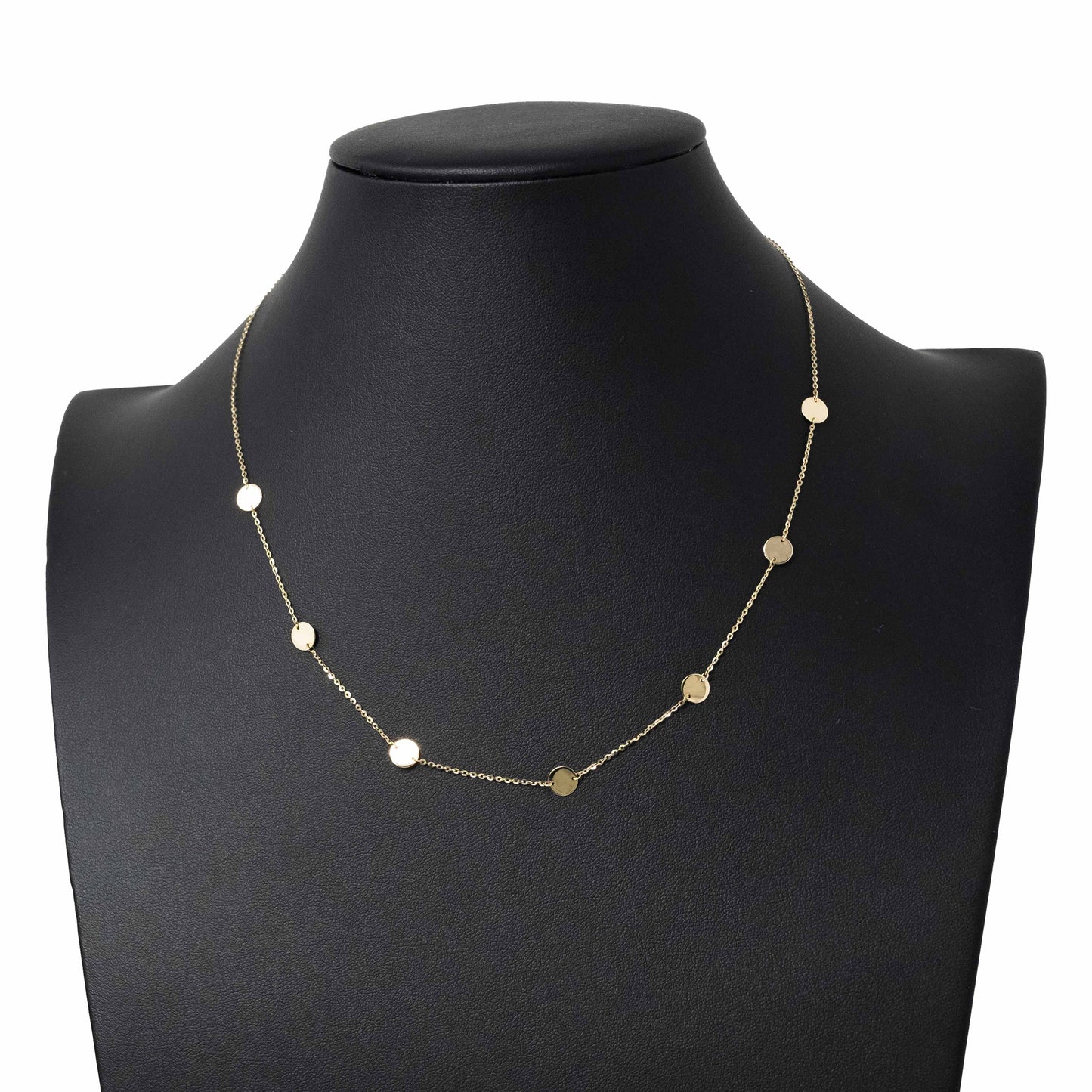 14K Yellow Gold 7 Circles Necklace