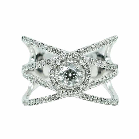 14k White Gold Diamond Parisian Ring