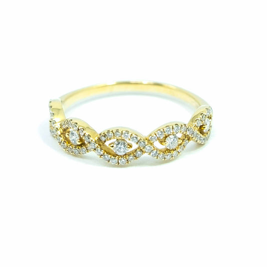 14k Infinity Stackable Twisted Ring