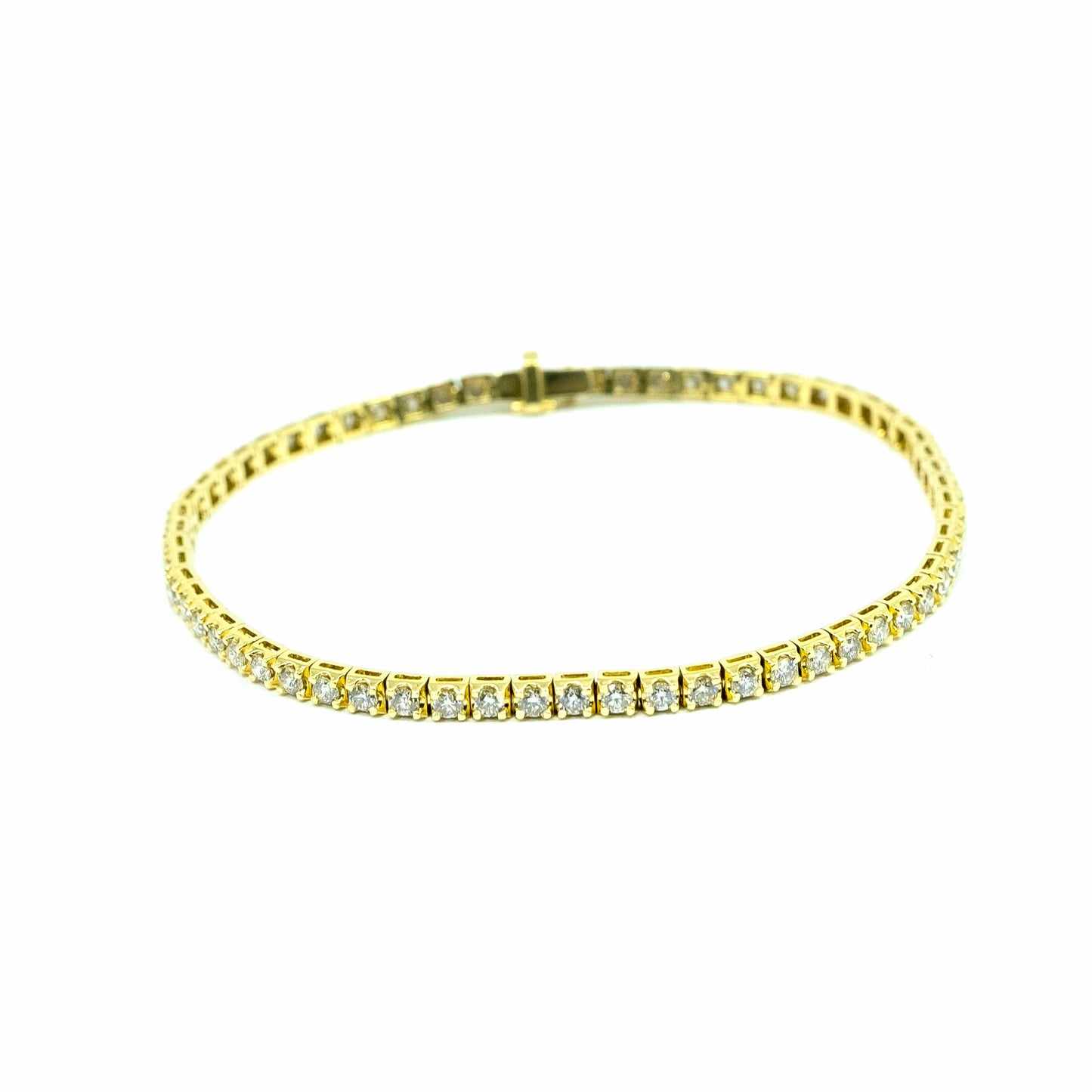 18K Yellow Gold Diamond Tennis Bracelet