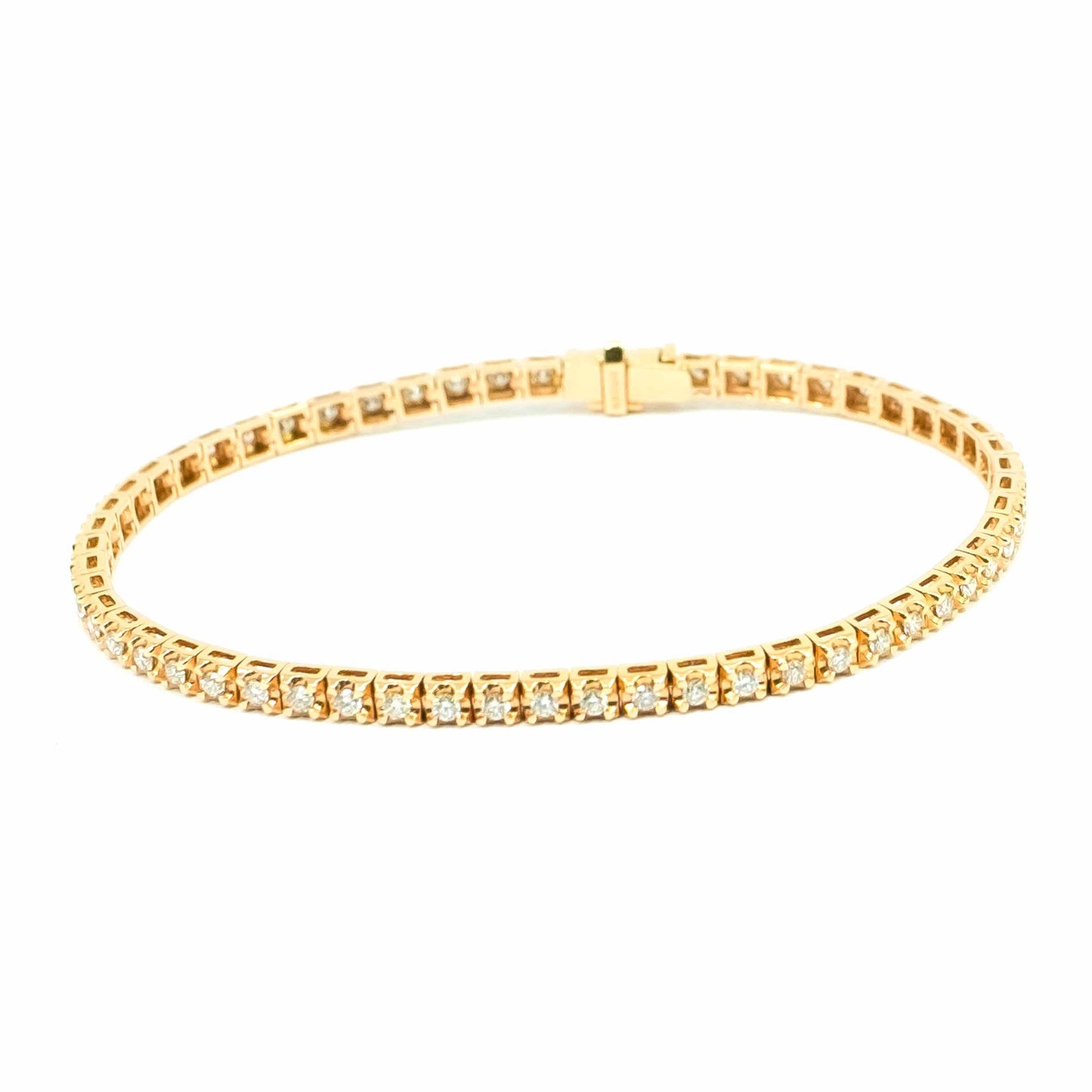 18K Rose Gold 1.5CT Tennis Diamond Bracelet