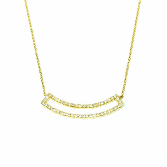 14K Yellow Gold Double Bar Necklace