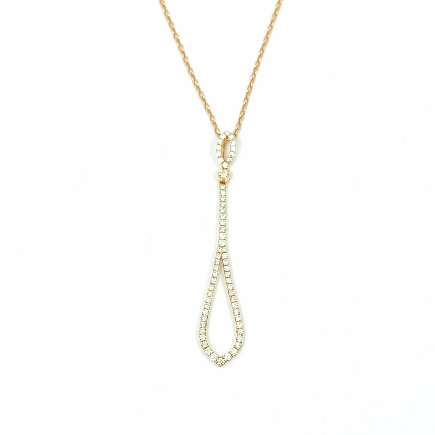 18K Yellow Gold Open Diamond Drop Pendant