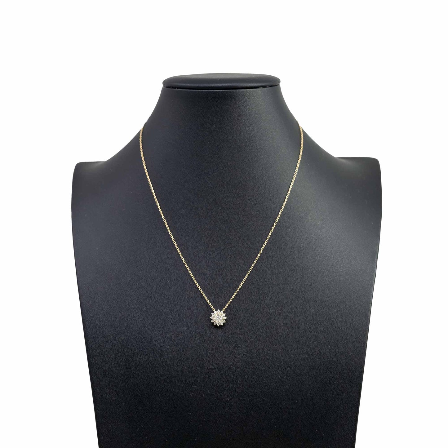 18K Yellow Gold Blossom Diamond Necklace