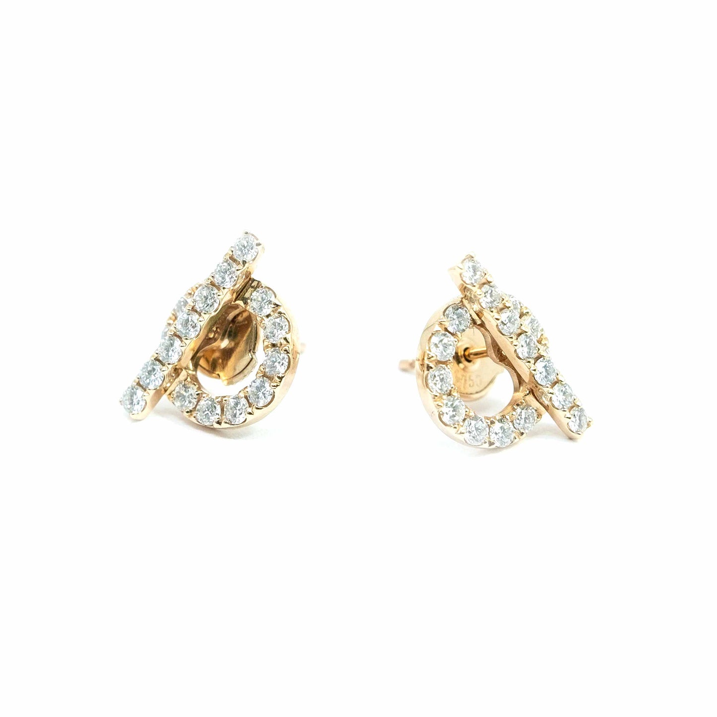 18k Yellow Gold and Diamond Earring